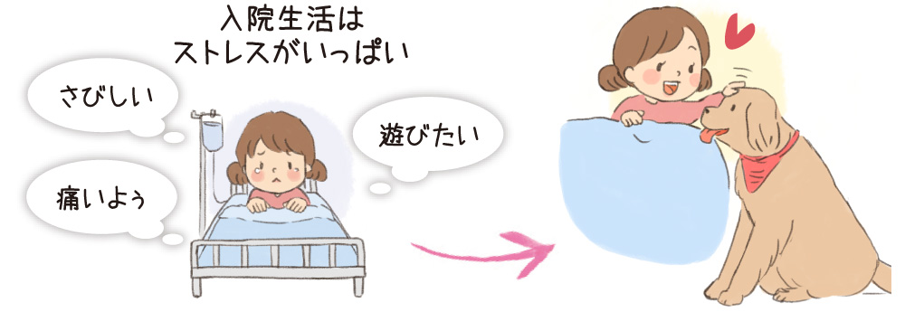 「痛み、辛いことの多い入院生活に笑顔をもたらす」
